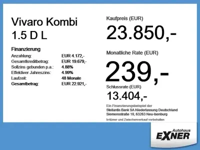 Brugt Opel Vivaro 120 HK (88 kW) 2022 Sort MPV