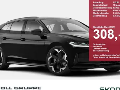 Neu Skoda Superb SportLine 150 PS (110 kW) 2025 Schwarz Kombi