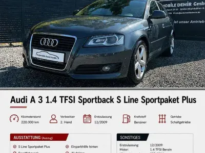 Gebraucht Audi A3 Sportback S-Line 125 PS (91 kW) 2009 Grau Kleinwagen
