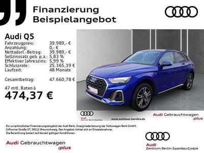 Blau Gebraucht 2022 Audi Q5 S-Line SUV | 39.889 € (Superpreis)