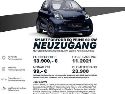 Blau Gebraucht 2021 Smart ForTwo Electric Drive Prime Coupé | 13.900 € (Fairer Preis)