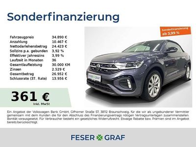 Rauchgrau metallic Gebraucht 2025 VW T-Roc Cabriolet R-line Cabrio | 34.890 € (Fairer Preis)