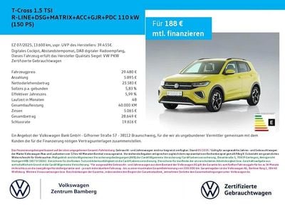 Second-hand VW T-Cross R-line 150 CP (110 kW) 2025 Galben SUV