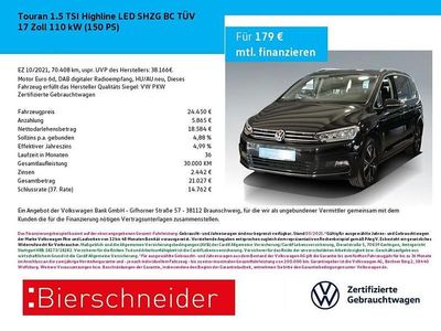 Schwarz Gebraucht 2021 VW Touran Highline Van / Kleinbus | 24.450 € (Fairer Preis)