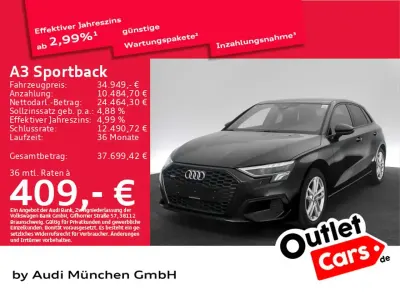Brugt Audi A3 Advanced 190 HK (139 kW) 2023 Sort Sedan