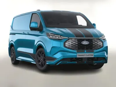 Neu Ford E-Transit Sport 160 kW (218 PS) 2026 Digital aqua blue metallic Van