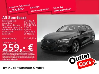 Gebraucht Audi A3 S-Line 110 PS (80 kW) 2023 Schwarz Limousine