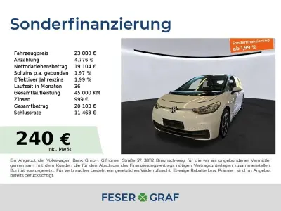 Gebraucht VW ID.3 Pro 150 kW (204 PS) 2022 Weiß Kleinwagen
