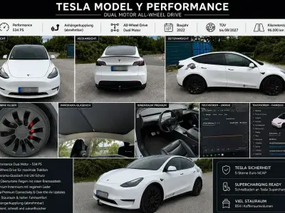 Gebraucht Tesla Model Y Performance 377 kW (513 PS) 2022 Weiß SUV