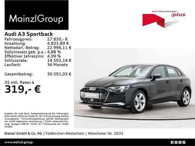 Mythosschwarz metallic Gebraucht 2025 Audi A3 Advanced Plus Limousine | 27.830 € (Superpreis)