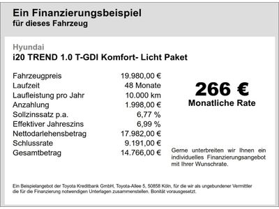 gebraucht Hyundai i20 TREND 1.0 T-GDI Komfort- Licht Paket