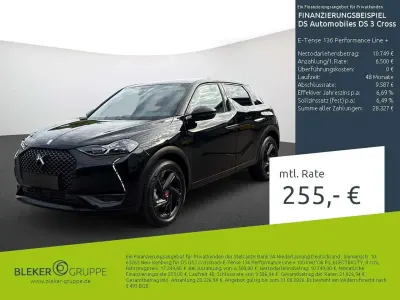 Gebraucht DS Automobiles DS3 Crossback E-Tense Performance Line Plus 100 kW (136 PS) 2022 Lackierung schwarz perla nera/typ aussenverkleidung metalliclackierung SUV