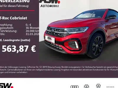 Nowe VW T-Roc Cabriolet R-line 150 KM (110 kW) 2026 Czerwony Kabriolet
