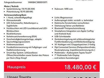 Gebraucht Toyota Yaris Hybrid Team 116 PS (85 kW) 2022 Weiß Limousine