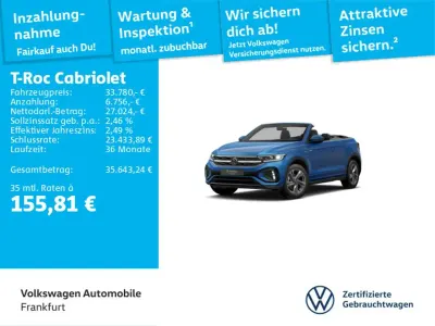 Gebraucht VW T-Roc Cabriolet IQ Drive 150 PS (110 kW) 2025 Ravennablau metallic/schwarz SUV