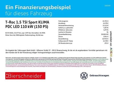 Rot Gebraucht 2021 VW T-Roc Sport SUV | 21.591 € (Guter Preis)