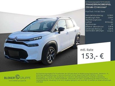 Gebraucht Citroën C3 Aircross Shine 110 PS (80 kW) 2023 Lack weiss banquise/typ aussenverkleidung spiegel flach standard SUV
