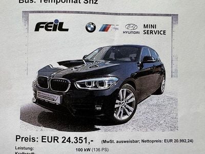 Schwarz Gebraucht 2019 BMW 118 Sport Line Kleinwagen | 16.500 € (Superpreis)