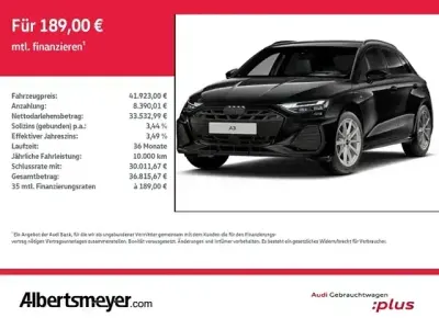 Używany Audi A3 S-Line 204 KM (150 kW) 2025 Czarny Sedan/Limuzyna