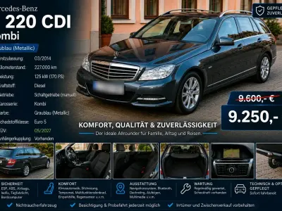Gebraucht Mercedes C220 170 PS (125 kW) 2014 Andere farben Kombi