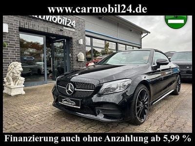 Schwarz Gebraucht 2021 Mercedes C400 AMG line Cabrio | 49.900 €
