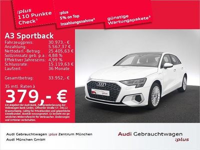Ibisweiß Gebraucht 2023 Audi A3 Sportback e-tron Advanced Plus Kleinwagen | 30.234 € (Etwas zu teuer)