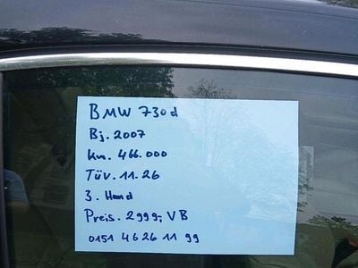 Begagnad BMW 730 231 HK (169 kW) 2007 Svart Sedan