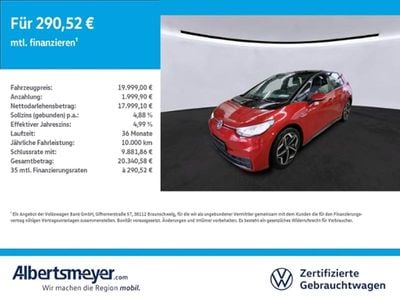 Gebraucht VW ID.3 Pro 106 kW (145 PS) 2021 Rot Kleinwagen