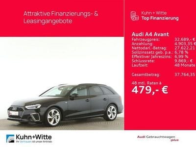 Mythosschwarz metallic Gebraucht 2022 Audi A4 Design Kombi | 32.689 € (Fairer Preis)