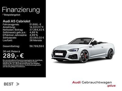 Gebraucht Audi A5 Cabriolet Competition 265 PS (194 kW) 2024 Gletscherweiß metallic verdeck schwarz (metallic) Cabrio