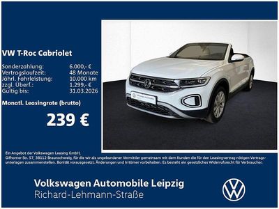 Neu VW T-Roc Cabriolet Style 116 PS (85 kW) 2025 Weiß Cabrio