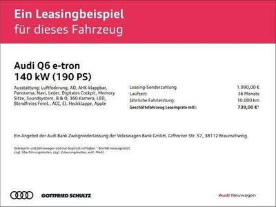 Neu Audi Q6 Sportback e-tron S-Line 139 kW (190 PS) 2026 Schwarz SUV