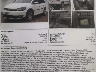 Gebraucht VW Touran Cross 170 PS (125 kW) 2012 Van / Kleinbus