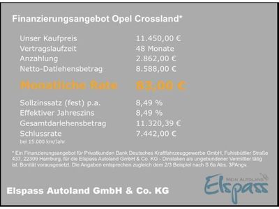 gebraucht Opel Crossland Edition 1.2 SHZ TEMPOMAT LHZ APPLE/ANDROID ALU PDC vo+hi