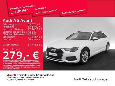 Gebraucht Audi A6 Premium 204 PS (150 kW) 2023 Gletscherweiß metallic Kombi