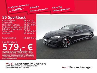 Mythosschwarz metallic Gebraucht 2023 Audi S5 Sportback Ambiente Kleinwagen | 48.978 € (Guter Preis)