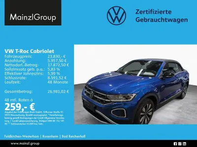 Gebraucht VW T-Roc Cabriolet Goal 116 PS (85 kW) 2025 Ravennablau metallic/schwarz Cabrio