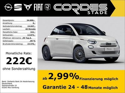 Neu Fiat 500C Icon 65 PS (47 kW) 2026 Ice weiß Cabrio