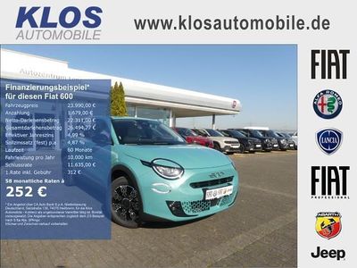 Neu Fiat 600 Icon 110 PS (80 kW) 2026 Acqua blau metallic SUV
