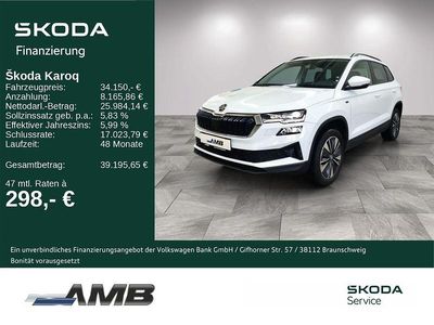 Gebraucht Skoda Karoq Lounge 150 PS (110 kW) 2025 Moonweiß perleffekt SUV
