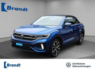Gebraucht VW T-Roc Cabriolet R-line 150 PS (110 kW) 2023 Ravennablau metallic/schwarz (metallic) Cabrio