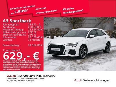 Ibisweiß Gebraucht 2023 Audi A3 Sportback e-tron S-Line Kleinwagen | 28.871 € (Fairer Preis)