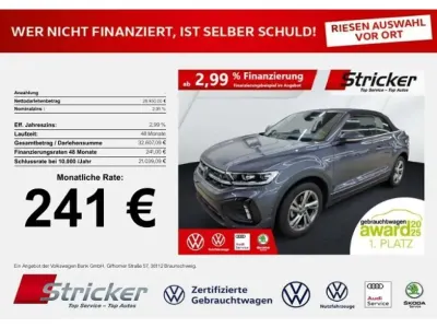 Gebraucht VW T-Roc Cabriolet R-line 150 PS (110 kW) 2025 Rauchgrau metallic schwarz Cabrio