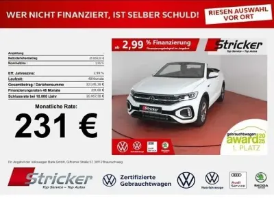 Gebraucht VW T-Roc Cabriolet R-line 150 PS (110 kW) 2025 Pure white schwarz Cabrio