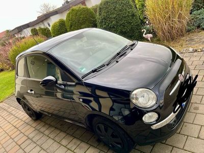 gebraucht Fiat 500 1.2 l schwarz mit Panoramadach