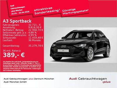 Gebraucht Audi A3 Ambiente 150 PS (110 kW) 2024 Mythosschwarz metallic Limousine