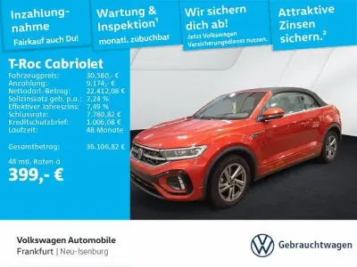 Gebraucht VW T-Roc Cabriolet R-line 150 PS (110 kW) 2025 P8 kings red metallic (metallic) Cabrio