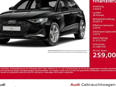 Brugt Audi A3 Advanced 150 HK (110 kW) 2025 Sort Sedan