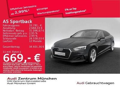 Gebraucht Audi A5 Sportback Ambiente 204 PS (150 kW) 2022 Manhattangrau metallic Kleinwagen
