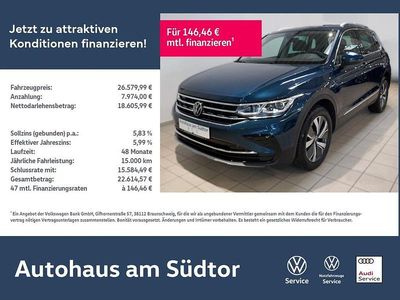 Blau Gebraucht 2022 VW Tiguan Elegance SUV | 26.580 € (Fairer Preis)